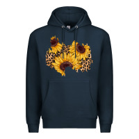Navy sunflower leopard patch Premium Hoodie - AdoDesignShop