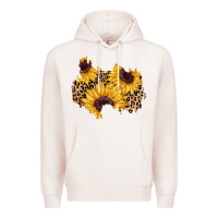 Pale Pink sunflower leopard patch Premium Hoodie - AdoDesignShop