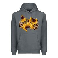 Rock sunflower leopard patch Premium Hoodie - AdoDesignShop