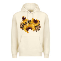 Sandshell sunflower leopard patch Premium Hoodie - AdoDesignShop