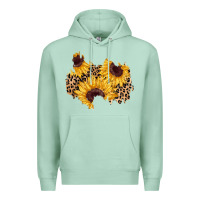 Seafoam sunflower leopard patch Premium Hoodie - AdoDesignShop