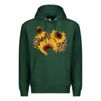 Sports Green sunflower leopard patch Premium Hoodie - AdoDesignShop