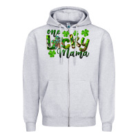 Heather Grey st. patricks day one lucky mama Zipper Hoodie - RanaPortraitStore