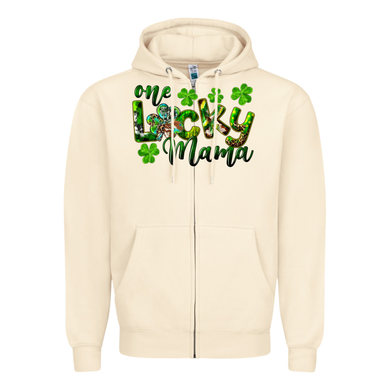 St. Patricks Day One Lucky Mama Zipper Hoodie by RanaPortraitStore | Teevron