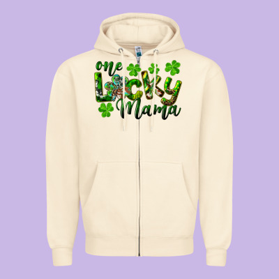 Zipper Hoodie st. patricks day one lucky mama