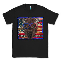 Black bison with american flag Classic Tee - RanaPortraitStore