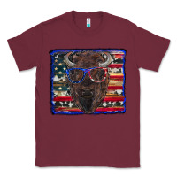Burgundy bison with american flag Classic Tee - RanaPortraitStore