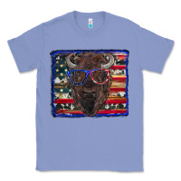 Colony Blue bison with american flag Classic Tee - RanaPortraitStore