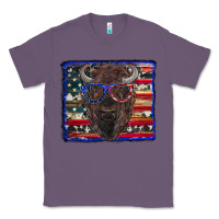 Lavender bison with american flag Classic Tee - RanaPortraitStore