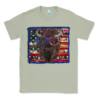 Matcha bison with american flag Classic Tee - RanaPortraitStore
