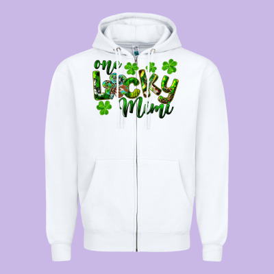 Zipper Hoodie st. patricks day one lucky mimi
