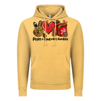 Vintage Mustard peace love  hot chocolate Vintage Hoodie - AdoDesignShop
