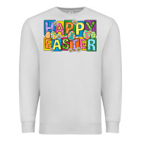 Dove Grey happy easter with eggs Premium Sweatshirt - Neo Western