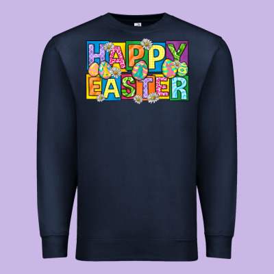 Happy Easter With Eggs Premium Sweatshirt Designed By Neo Western