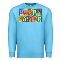 Ocean Blue happy easter with eggs Premium Sweatshirt - Neo Western