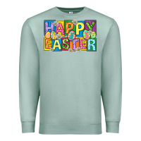 Seafoam happy easter with eggs Premium Sweatshirt - Neo Western