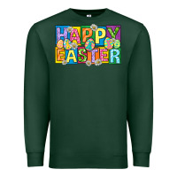 Sports Green happy easter with eggs Premium Sweatshirt - Neo Western
