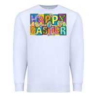 White happy easter with eggs Premium Sweatshirt - Neo Western