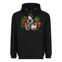 Black christmas cows with tree Heavyweight Hoodie - RanaPortraitStore