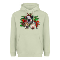 Matcha christmas cows with tree Heavyweight Hoodie - RanaPortraitStore