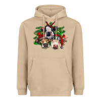 Mushroom christmas cows with tree Heavyweight Hoodie - RanaPortraitStore