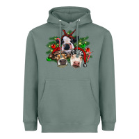 Sage christmas cows with tree Heavyweight Hoodie - RanaPortraitStore