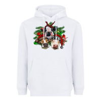 White christmas cows with tree Heavyweight Hoodie - RanaPortraitStore