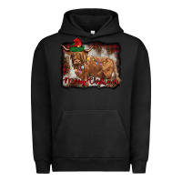 Pigment Black merry christmas highland cow Urban Hoodie - BarkalooDesign