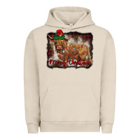 Pigment French Oak merry christmas highland cow Urban Hoodie - BarkalooDesign