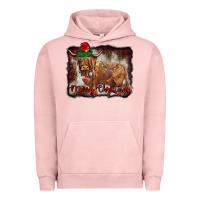 Pigment Salmon merry christmas highland cow Urban Hoodie - BarkalooDesign