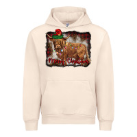 Sandshell merry christmas highland cow Urban Hoodie - BarkalooDesign