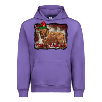 Tulip merry christmas highland cow Urban Hoodie - BarkalooDesign