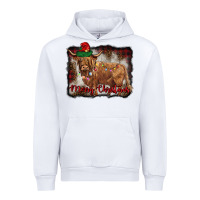 White merry christmas highland cow Urban Hoodie - BarkalooDesign