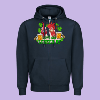 Zipper Hoodie st. patricks day roosters lets get lucked up