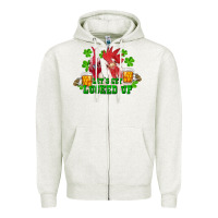 Oatmeal Heather st. patricks day roosters lets get lucked up Zipper Hoodie - RanaPortraitStore