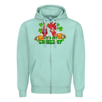 Seafoam st. patricks day roosters lets get lucked up Zipper Hoodie - RanaPortraitStore