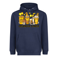 Navy childhood cancer coffee cups Heavyweight Hoodie - Zillion Design Studio