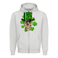 Dove Grey st. patricks day skull Zipper Hoodie - RanaPortraitStore