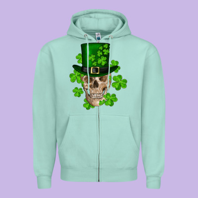 Zipper Hoodie st. patricks day skull