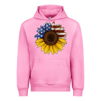 Fuchsia Pink american flag sunflower Urban Hoodie - Jasminsmagicworld