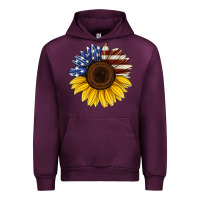 Mauve Wine american flag sunflower Urban Hoodie - Jasminsmagicworld