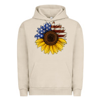 Pigment French Oak american flag sunflower Urban Hoodie - Jasminsmagicworld