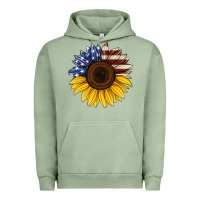 Pigment Oil Green american flag sunflower Urban Hoodie - Jasminsmagicworld