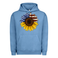 Pigment Pebble Blue american flag sunflower Urban Hoodie - Jasminsmagicworld