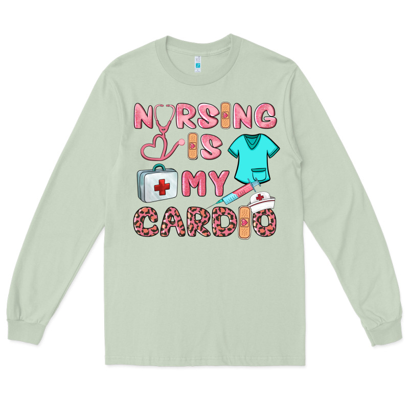 Nursing Is My Cardio Long Sleeve Tee by BarkalooDesign | Teevron