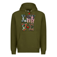 Army Green love baby pigs Premium Hoodie - Artiststas