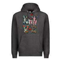 Charcoal Heather love baby pigs Premium Hoodie - Artiststas
