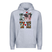 Heather Grey love baby pigs Premium Hoodie - Artiststas