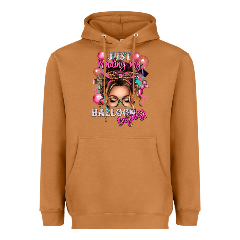 Just Minding My Balloon Business Messy Bun Heavyweight Hoodie by texasbilliewilder | Teevron