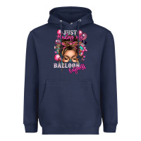 Navy just minding my balloon business messy bun Heavyweight Hoodie - texasbilliewilder